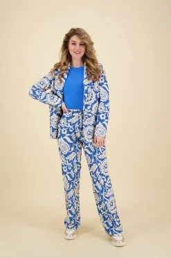 Pantalon Printed Blauw