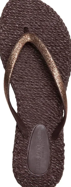 Teenslipper Glitter Bruin
