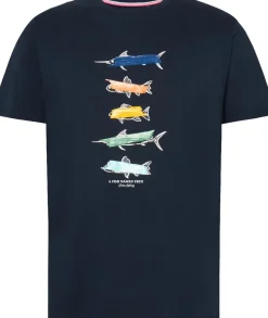 T-shirt Fish Blauw