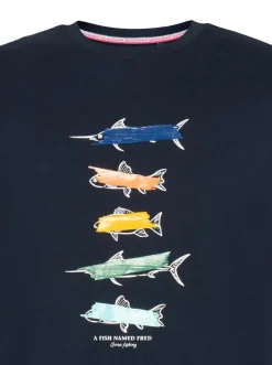 T-shirt Fish Blauw