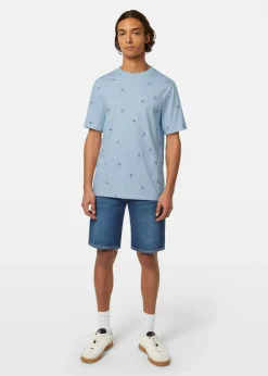 T-shirt Micro AOP Blauw
