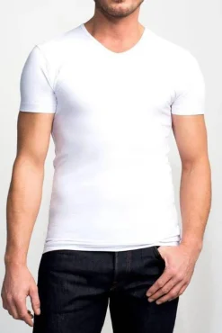 T-shirt Stretch V 2-Pack Wit
